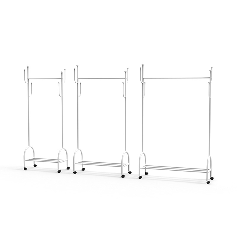 Licht luxe vloer-bestaande huishouden Simple Rack Kleding Rek Creatief Balkon Simple Universal Wheel verticaal kledingrek