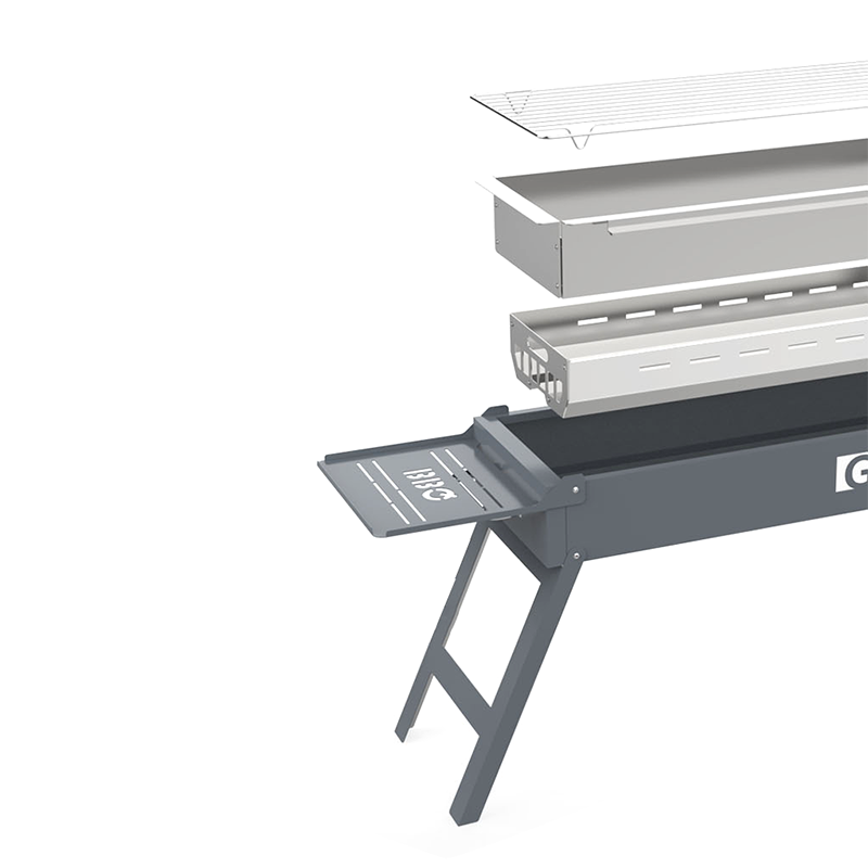 Buitenkleedbare rechthoekige barbecue grill