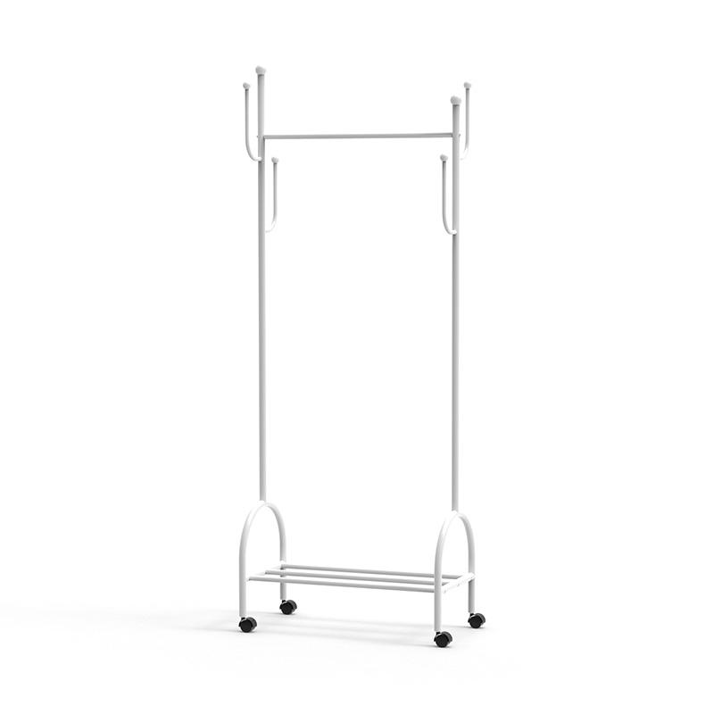 Licht luxe vloer-bestaande huishouden Simple Rack Kleding Rek Creatief Balkon Simple Universal Wheel verticaal kledingrek
