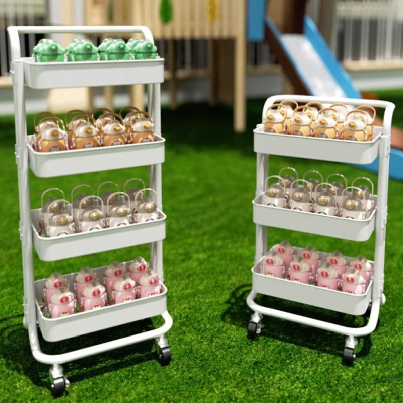 Vloer multi-tier single handle greep mobiele trolleyplank