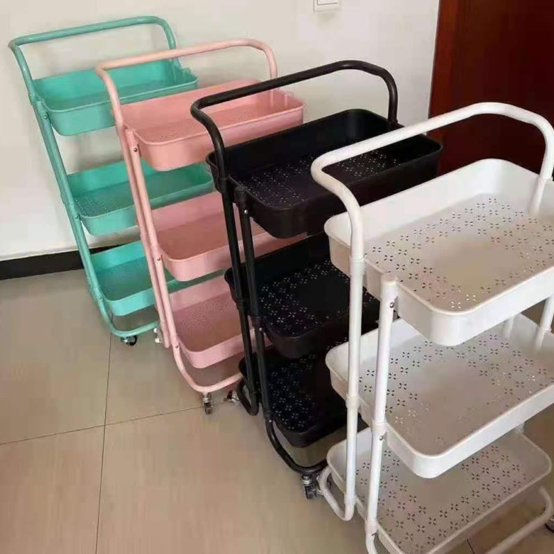 Vloer multi-tier single handle greep mobiele trolleyplank