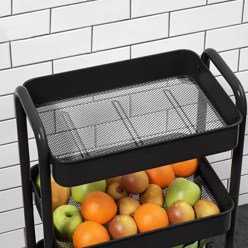 Vloer multi-tier dubbele handgreep mobiele trolleyplank