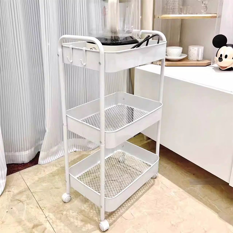 Vloer multi-tier dubbele handgreep mobiele trolleyplank