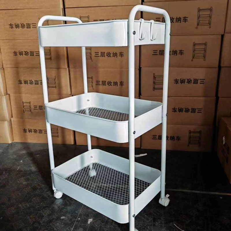 Vloer multi-tier dubbele handgreep mobiele trolleyplank